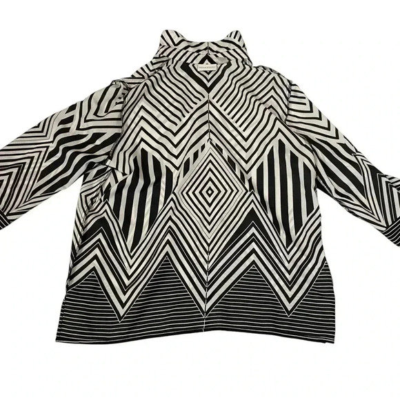 VGT Alfred Dunner 80s Women's Blouse Button Down Psychadelic Geometric Print 16 - Picture 8 of 15